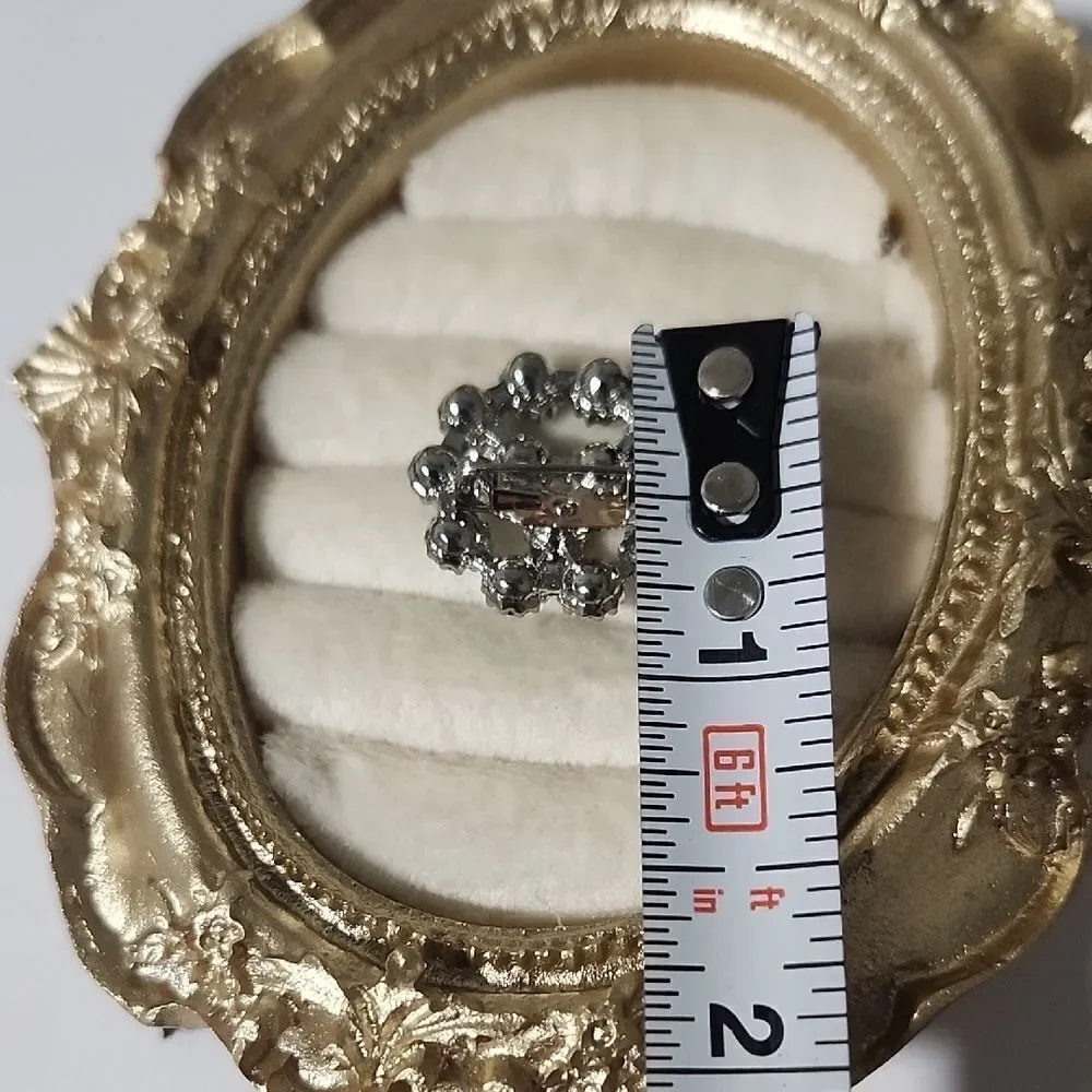 Blue Rhinestone Brooch In Silver Tone Bijoux By Meera